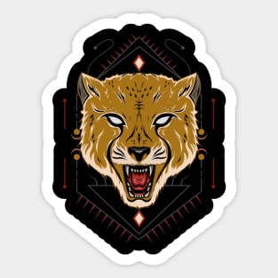 Angry cheetah vector art Sticker